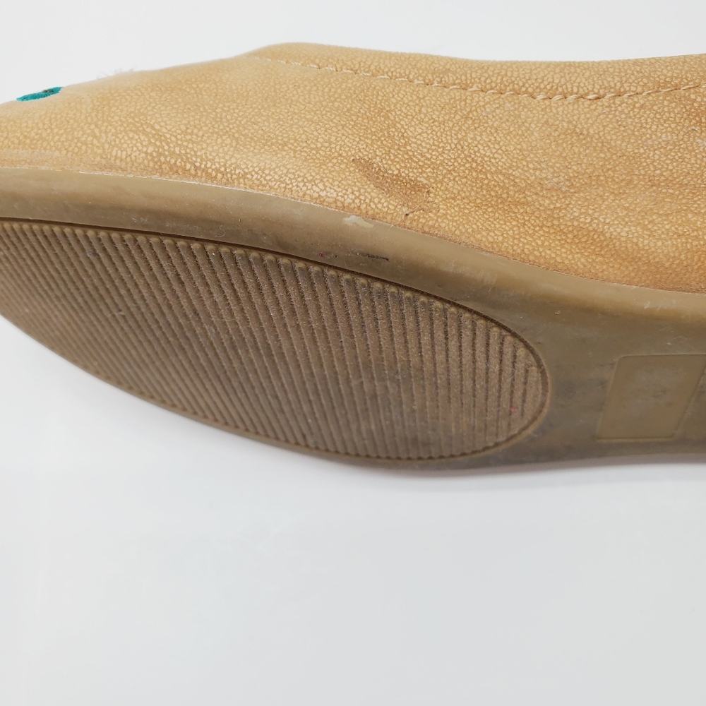 Pioneer Woman Embroidered Tan Ballet Flat Shoes Size 8 - Picture 2 of 11